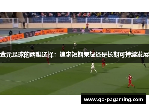 金元足球的两难选择:追求短期荣耀还是长期可持续发展 金元足球的两难选择:追求短期荣耀还是长期可持续发展